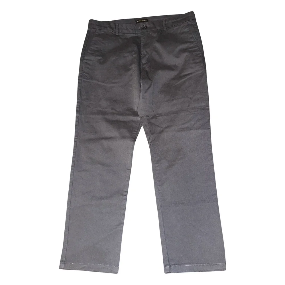 Banana Republic White Pants Mens 36x30 Dark Gray Cotton Factory Stretch EUC